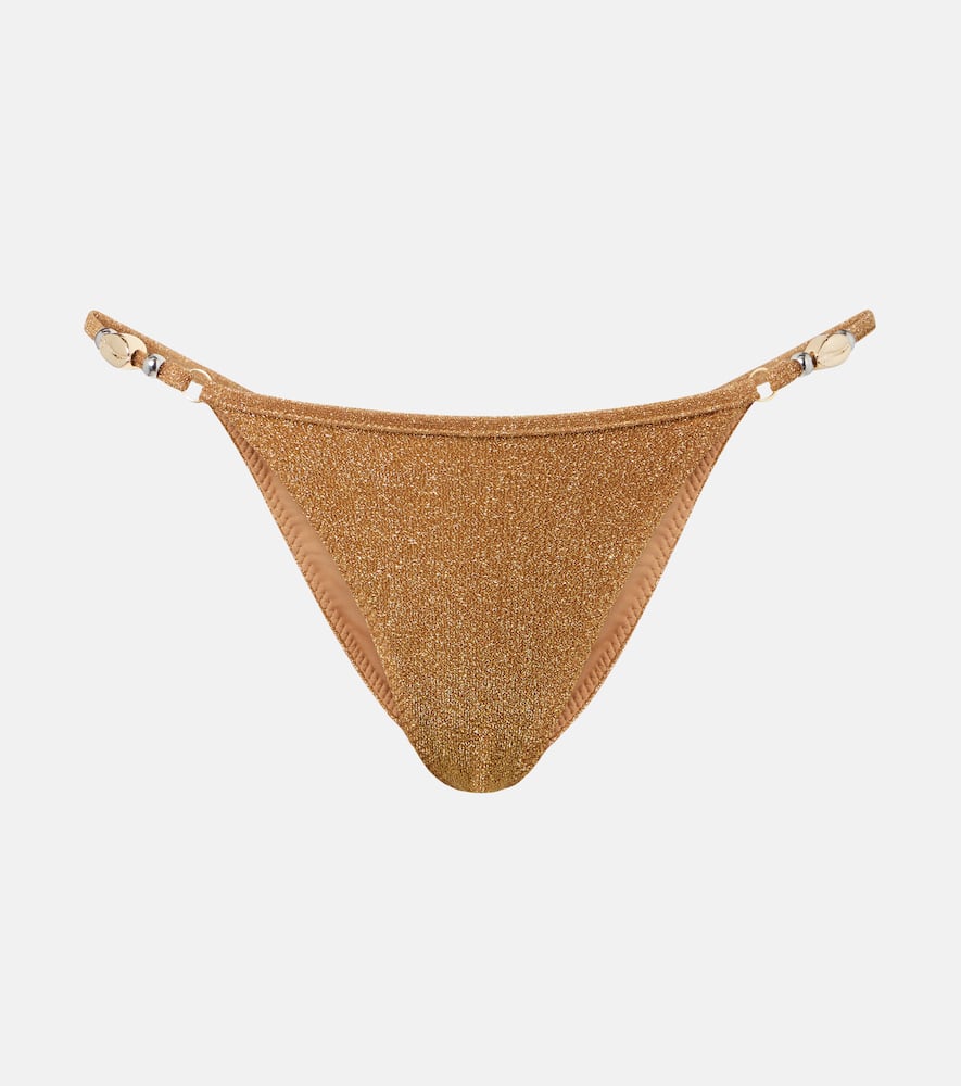 Shell embellished bikini bottoms