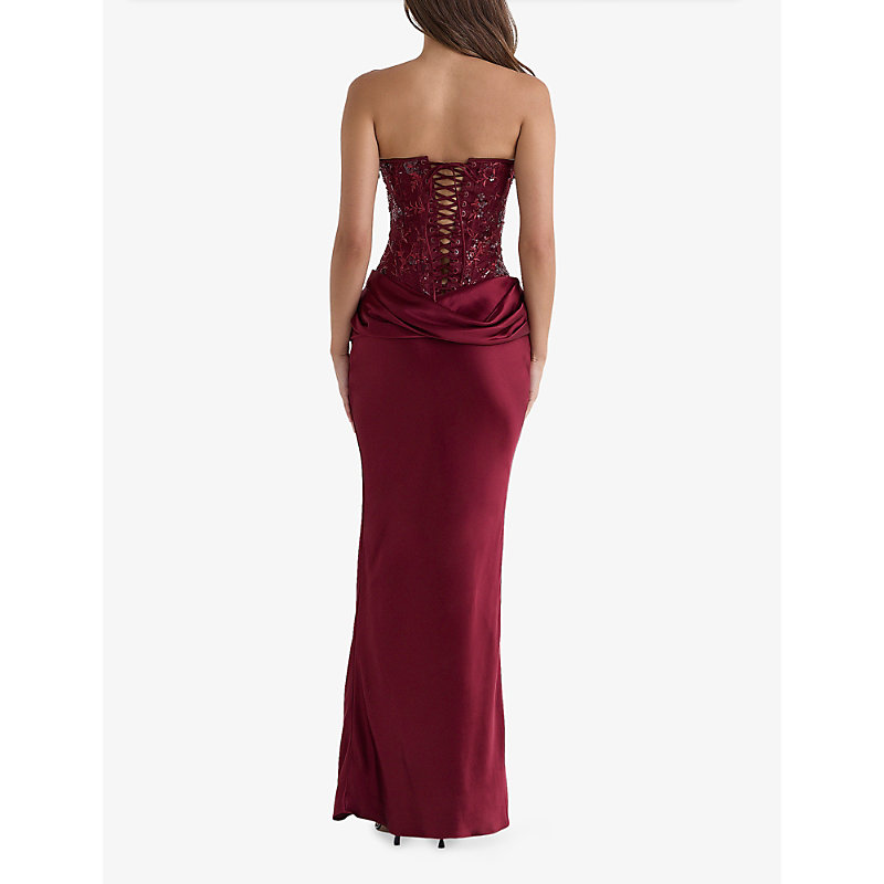 Womens Samina Embellished Strapless Woven Maxi Dress