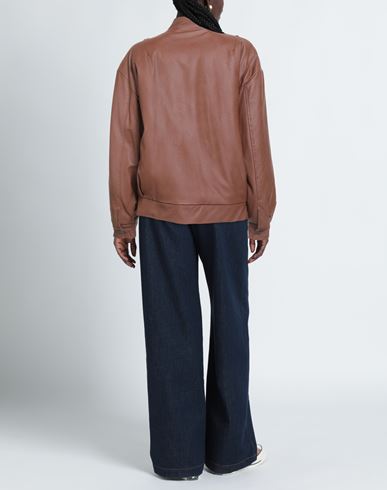 Woman Jacket Tan Size 4 Polyester, Polyurethane