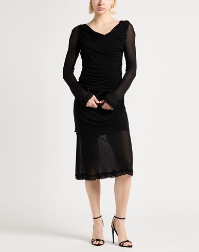 Woman Midi dress Black Size 6 Viscose