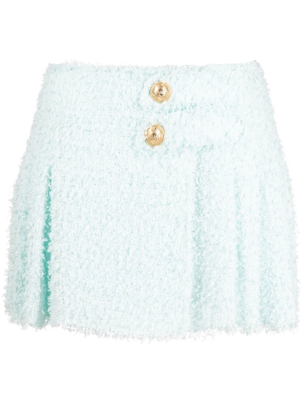 Pleated front mini skirt - Blue