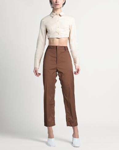 Woman Pants Dark brown Size 2 Cotton, Polyester, Elastane