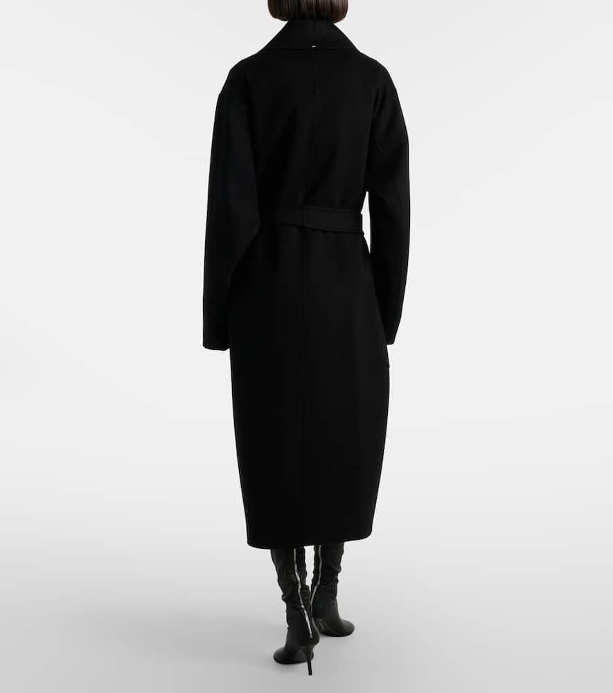 Belted virgin wool wrap coat