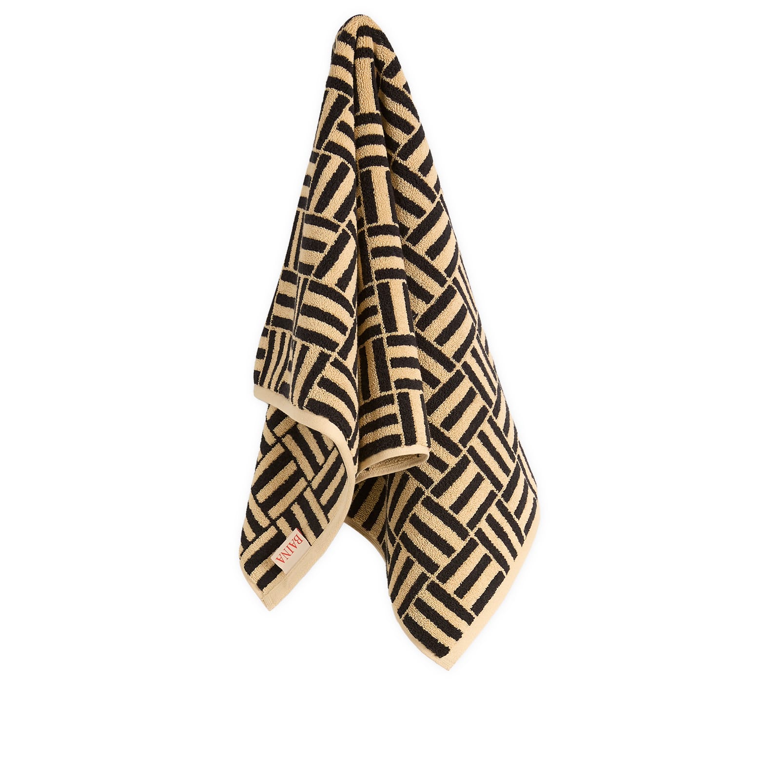 BAINA Saroma Bath Mat in Sand & Noir - Black.  a