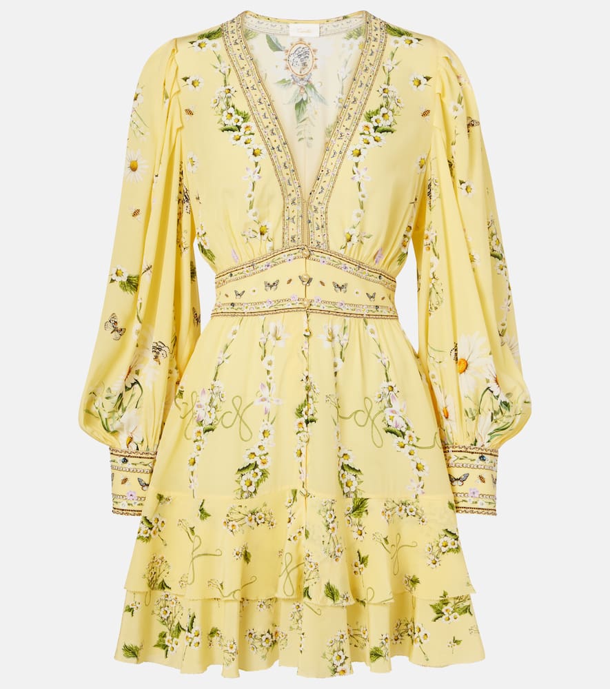 Daisy Chains embellished silk minidress