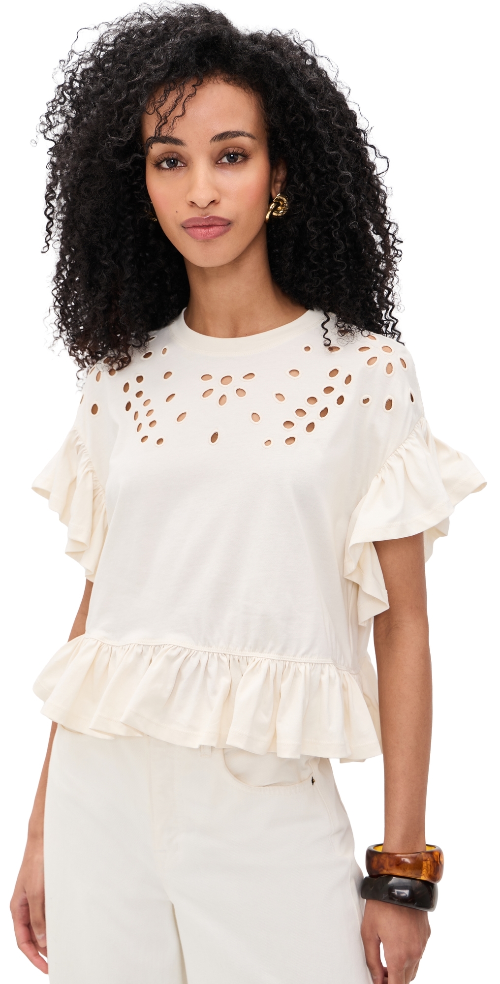 Mariana Peplum Top Cowrie
