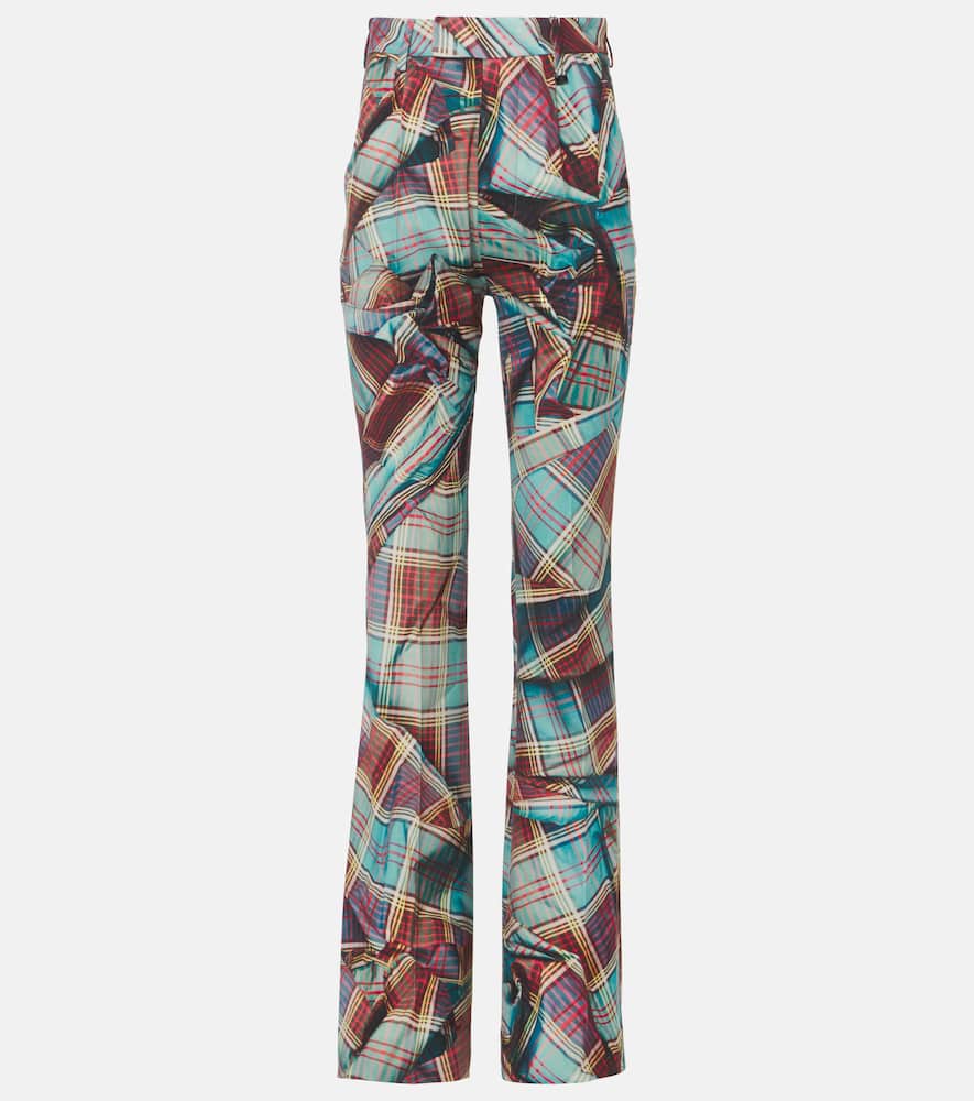 W Ray tartan virgin wool flared pants