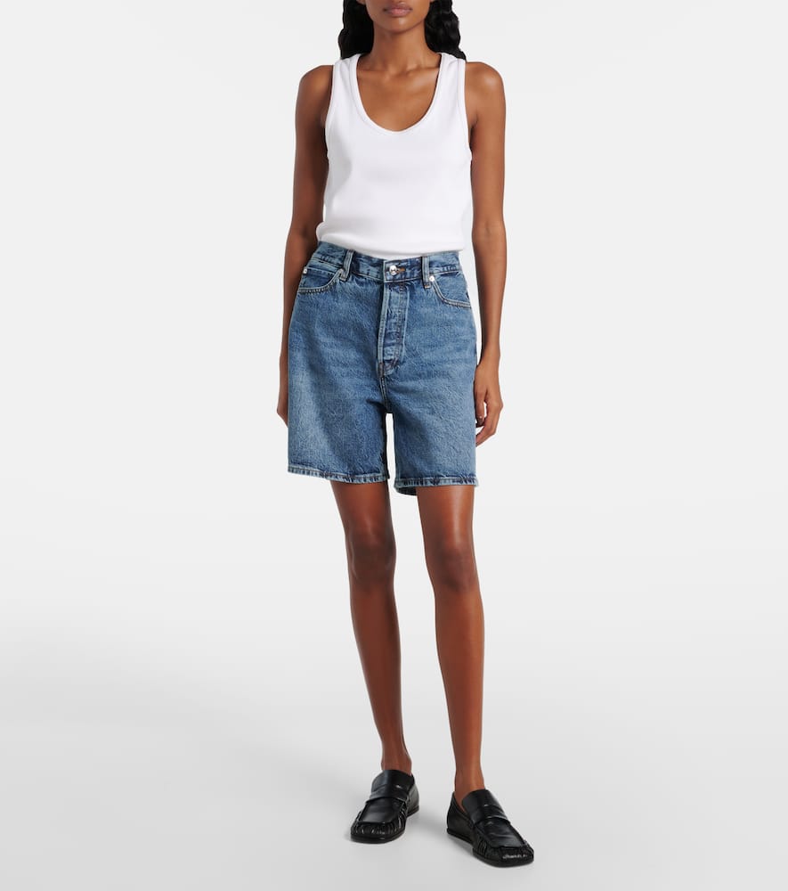 High-rise denim shorts