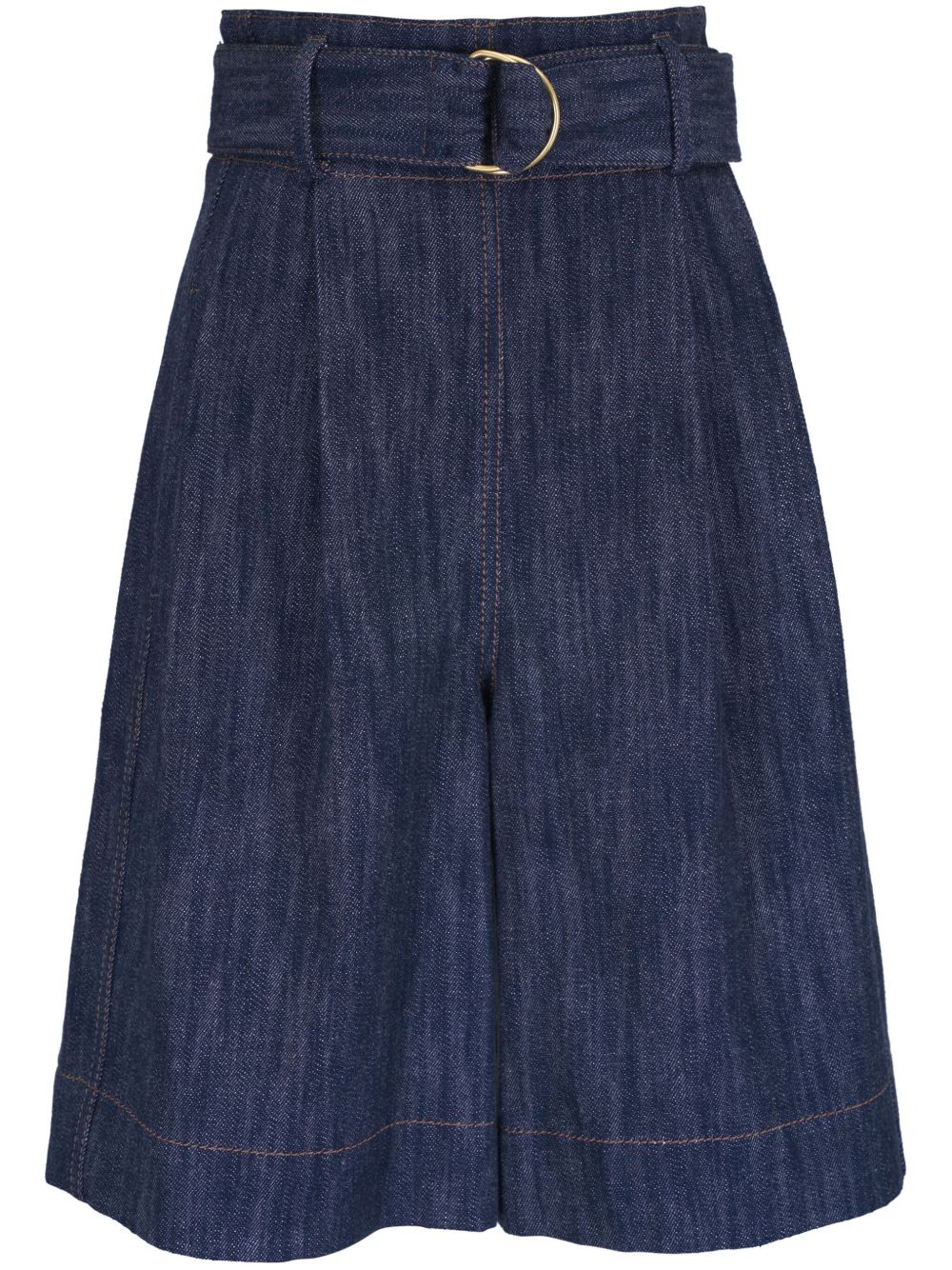 High-waisted denim shorts - Blue