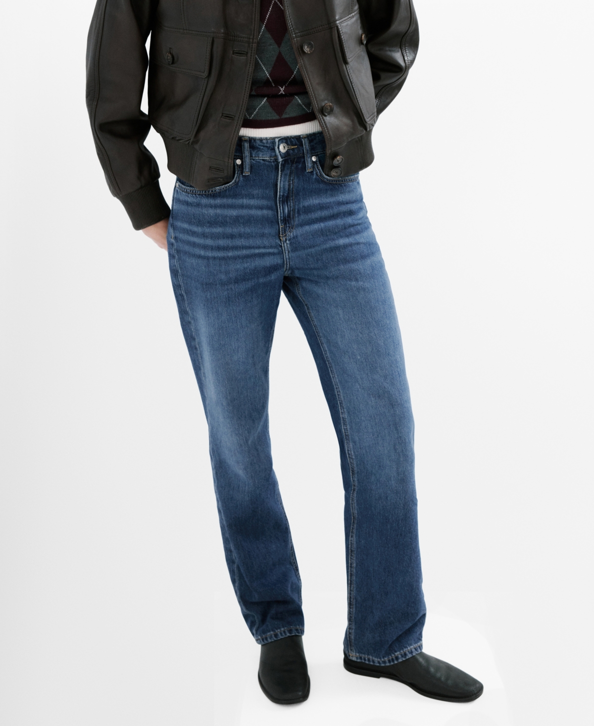 Women's Matilda Mid-Rise Straight Jeans - Dark Blue