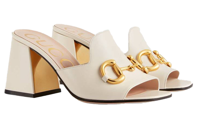 (WMNS) Slide Sandal With Horsebit 'White Leather'