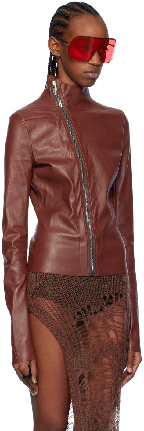 Rick Owens Brown Gary Leather Jacket