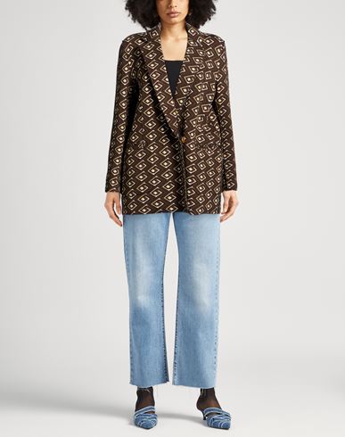 Malìparmi Woman Blazer Brown Size 10 Viscose, Polyester, Elastane