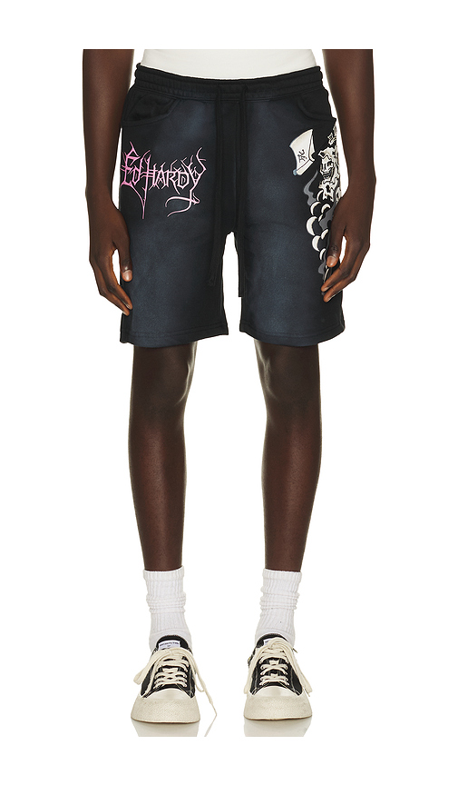Ed Hardy Reaper Fleece Short in Black. XL/1X. Also in S
