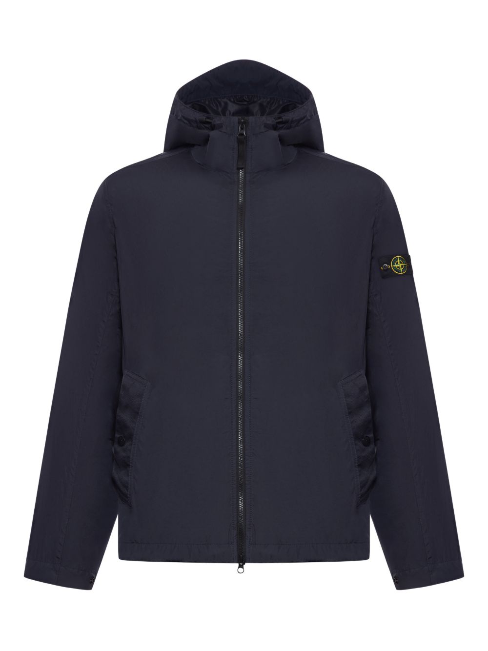 Men's Stone-Visor Hooded Polyamide Jacket with Two-Way Zip