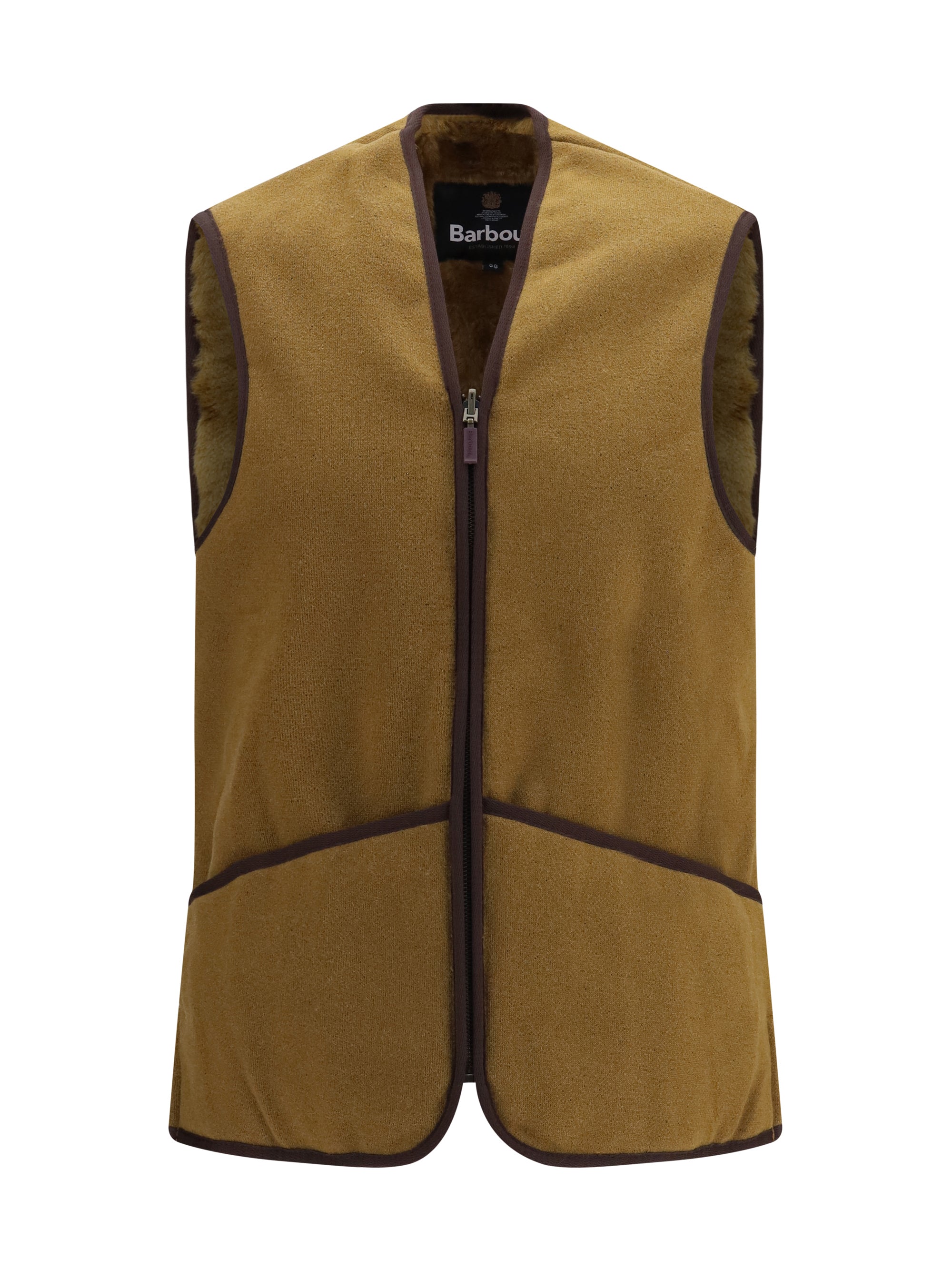 Fleece Acrylic Vest — Brown