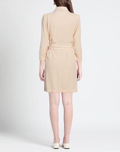 Woman Mini dress Cream Size 6 Polyester, Elastane