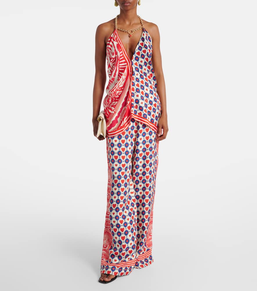 Rinse & Roar silk wide-leg pants