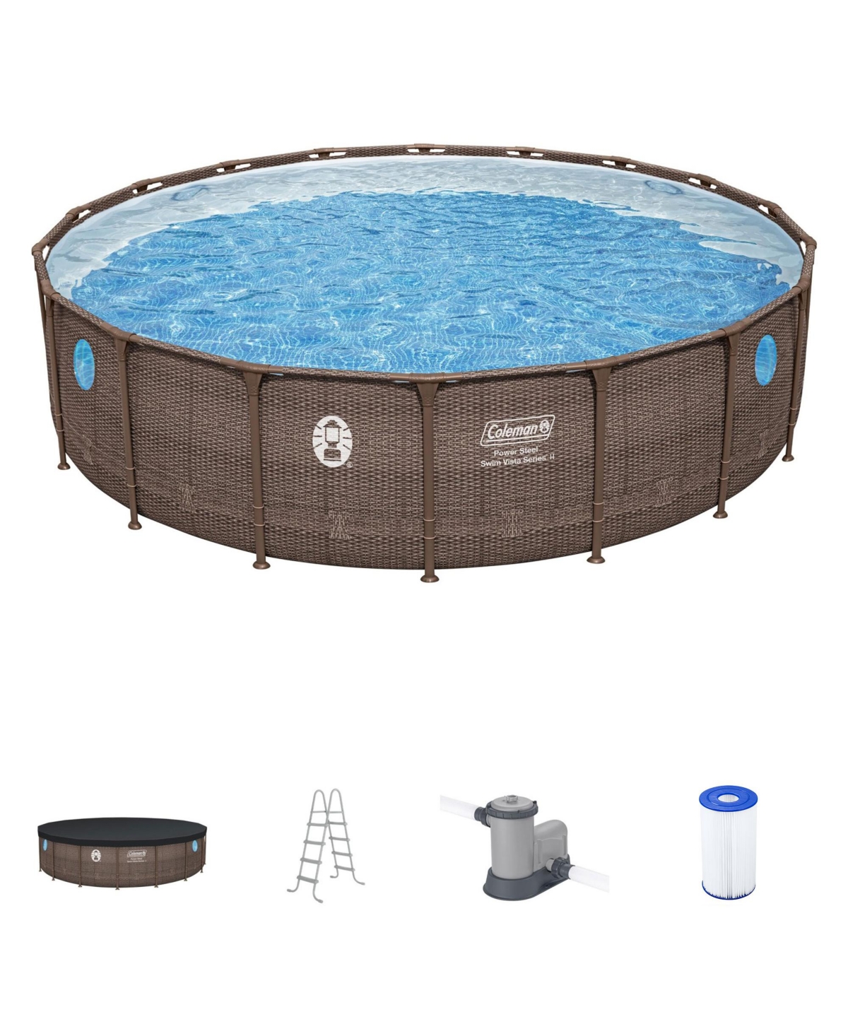 Power Steel Swim Vista Above Ground Swimming Pool Set