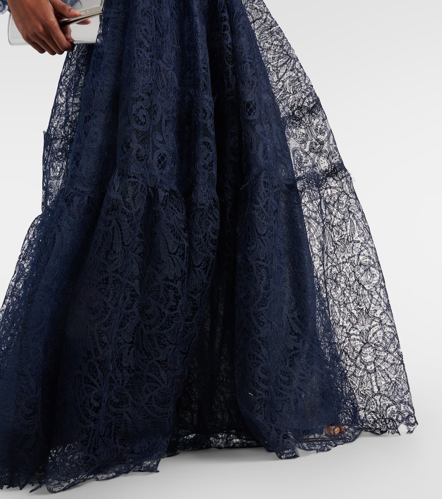 Ruched lace gown