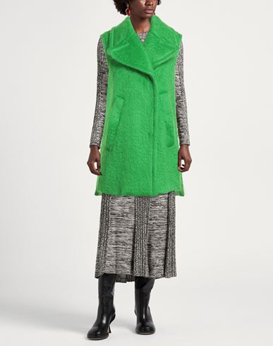 Woman Coat Green Size 2 Mohair wool, Wool, Polyamide