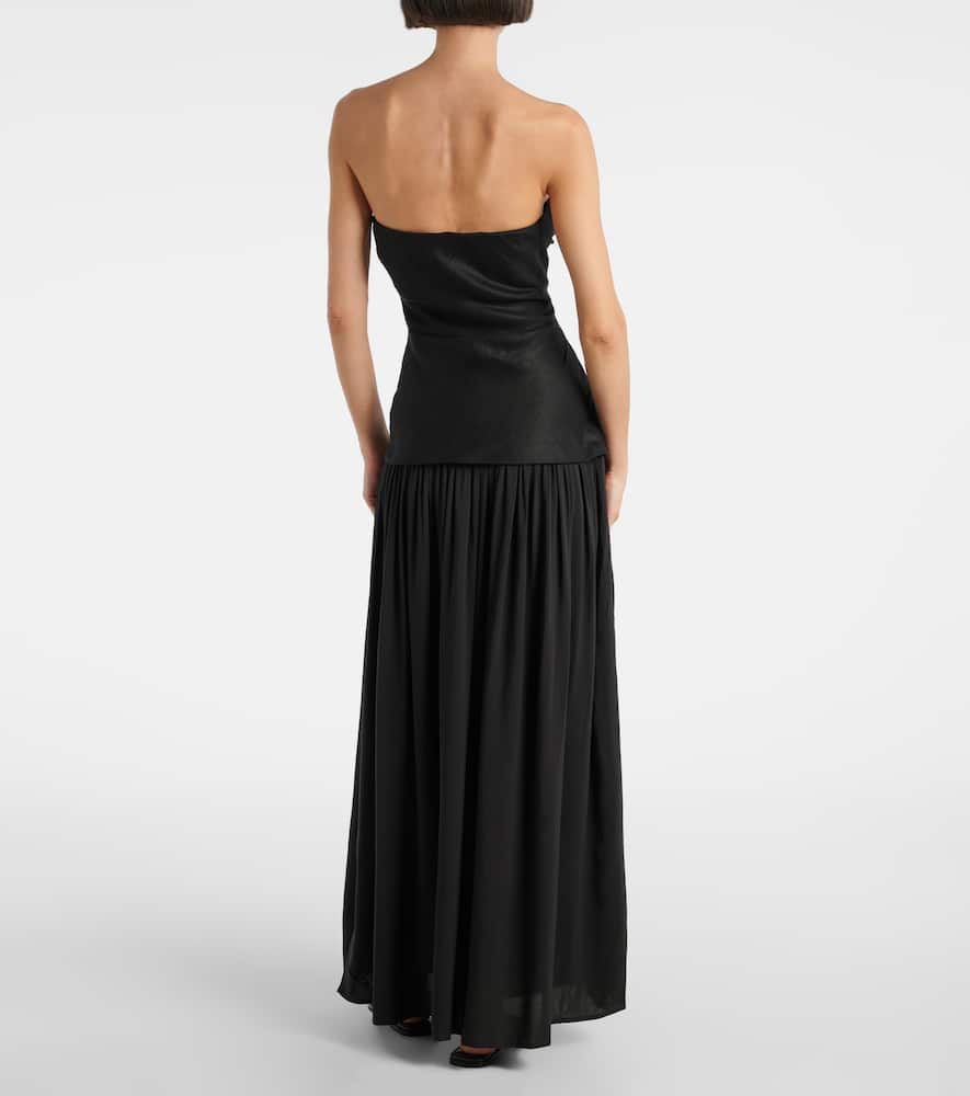 Hedy strapless linen maxi dress