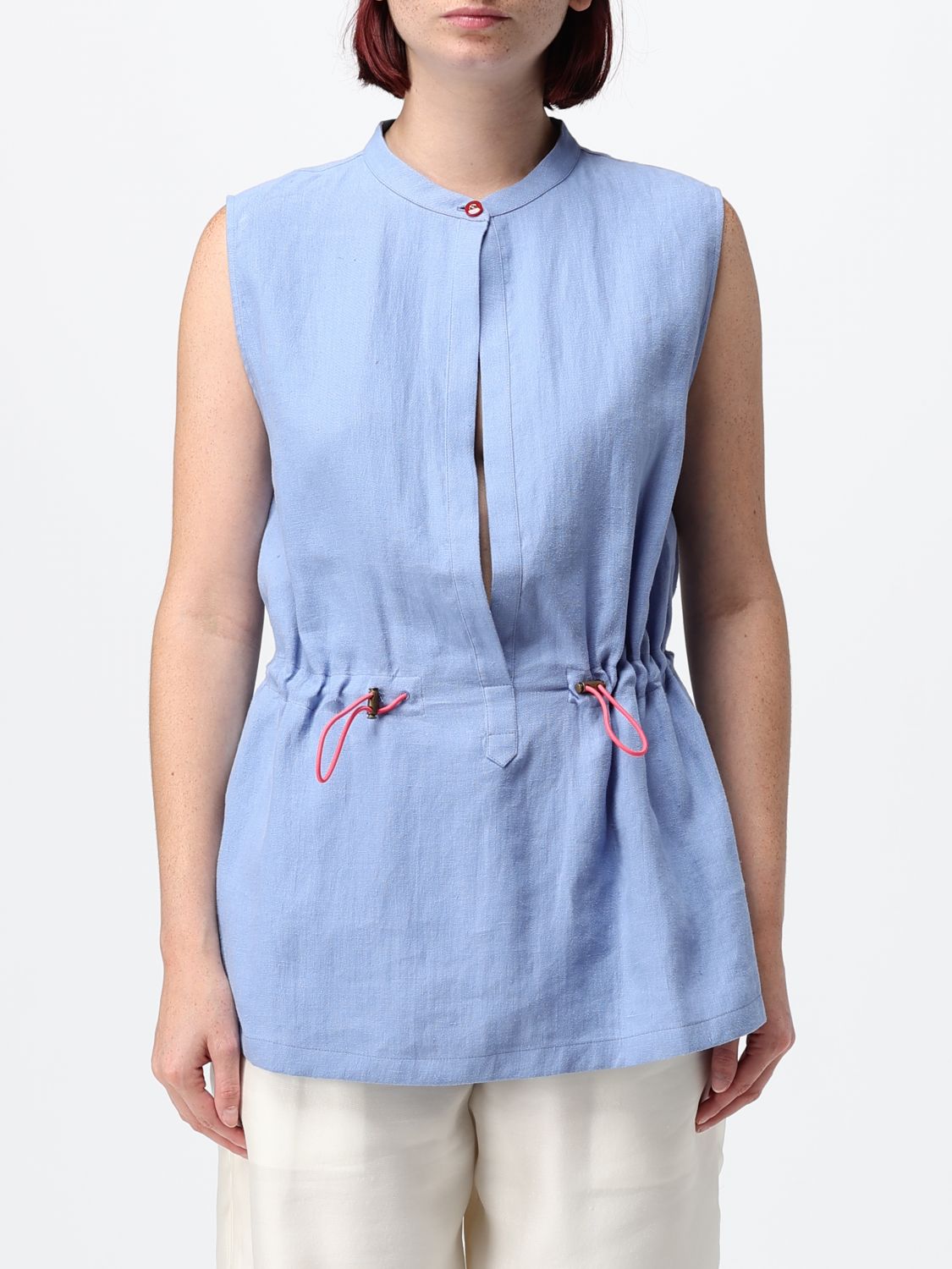Top Woman color Gnawed Blue