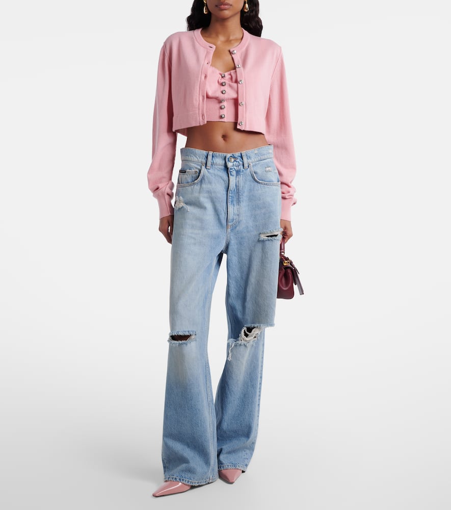 Embellished cropped silk-blend vest