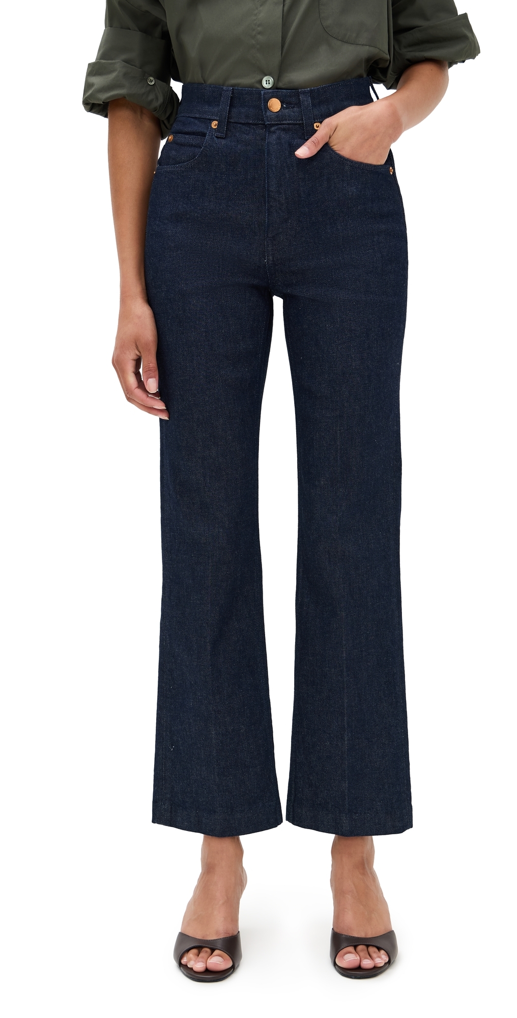 The Blind Crease Crop Jeans Dark Raw