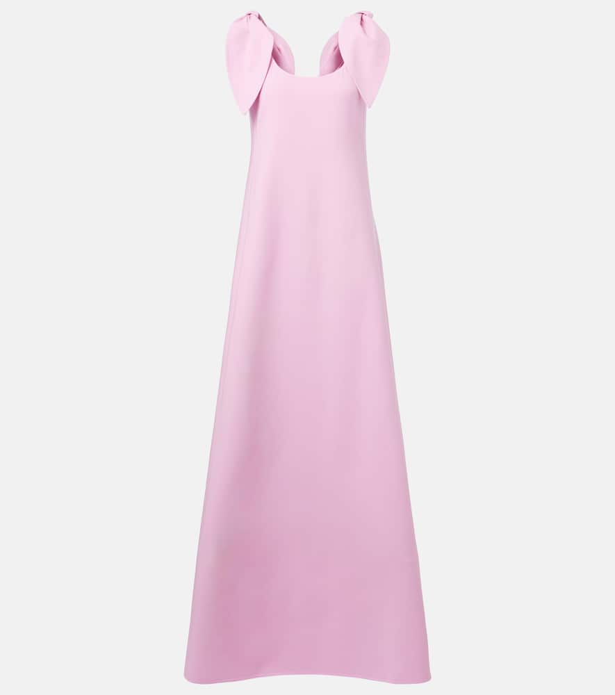 Bow-detail wool-blend maxi dress