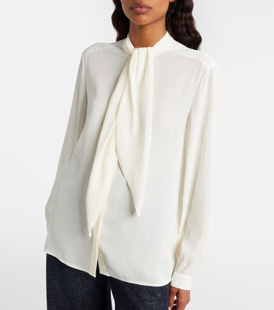 Tie-neck georgette blouse