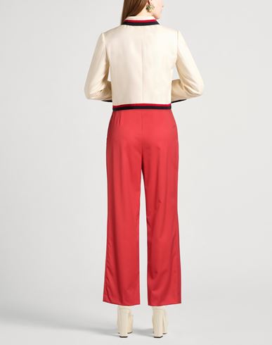 Woman Pants Coral Size 6 Polyester, Wool, Elastane