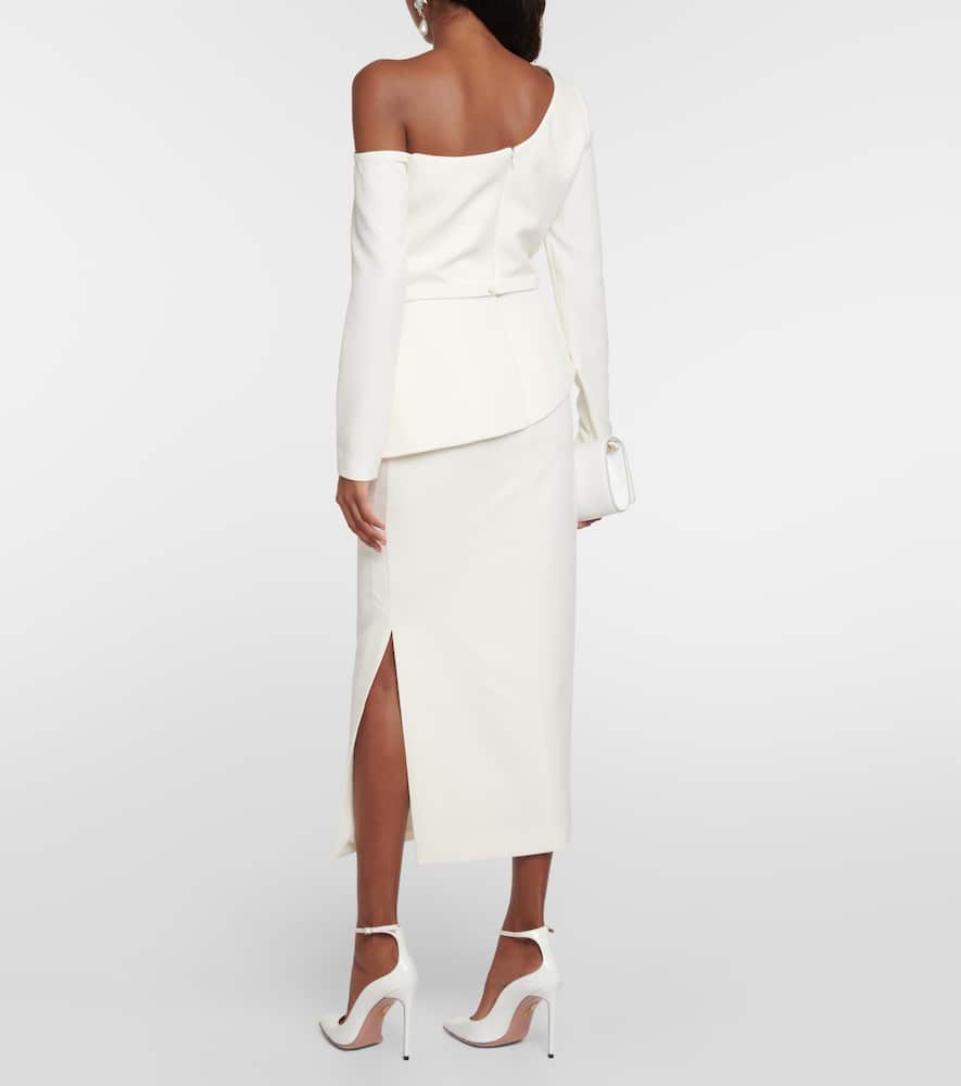 Bridal asymmetric midi dress