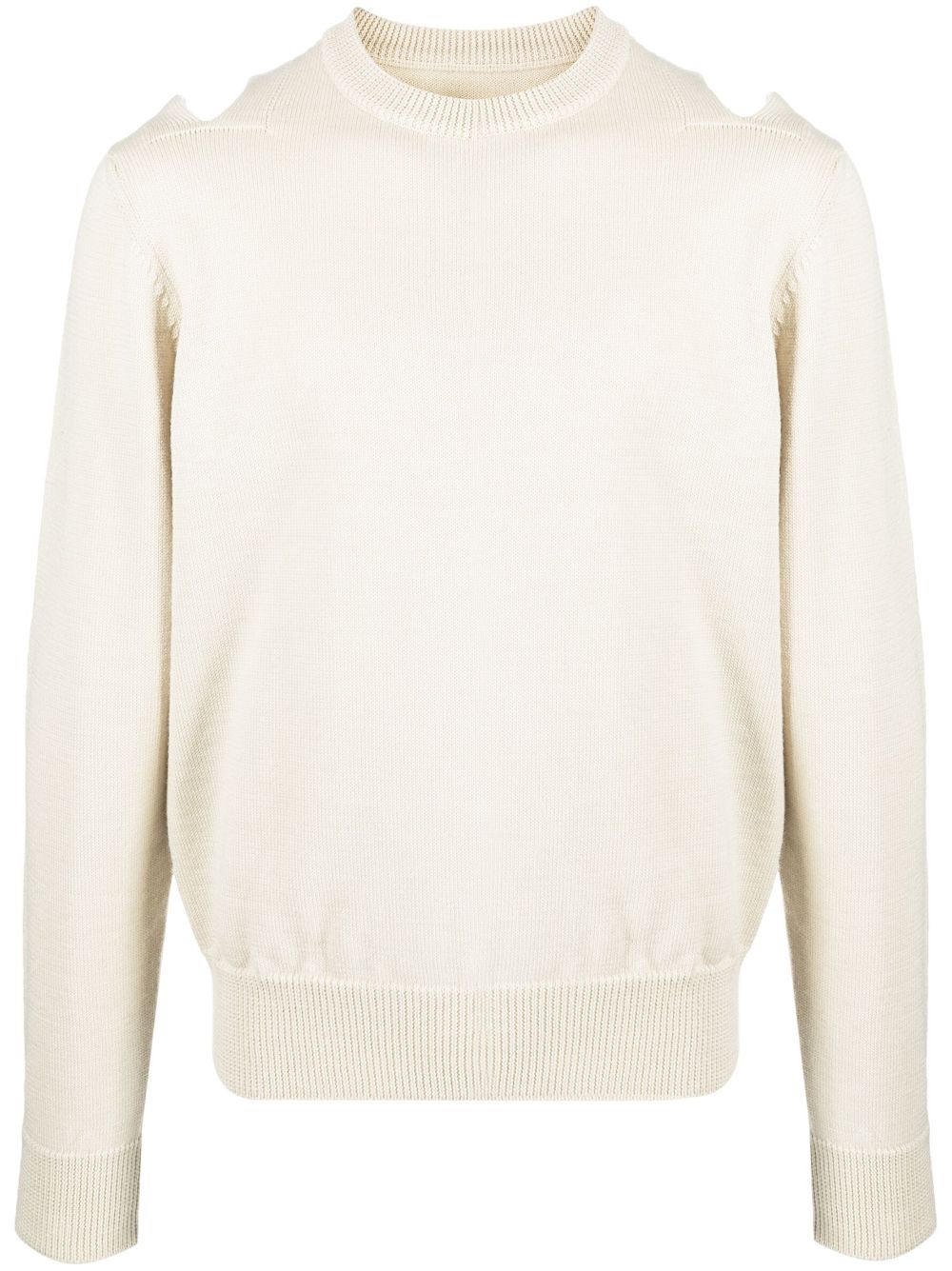 Cut-out wool jumper - Neutrals