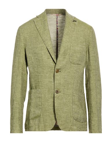 Man Blazer Green Size 40 Linen
