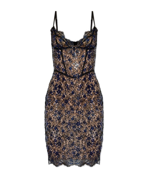 Floral-lace corset dress