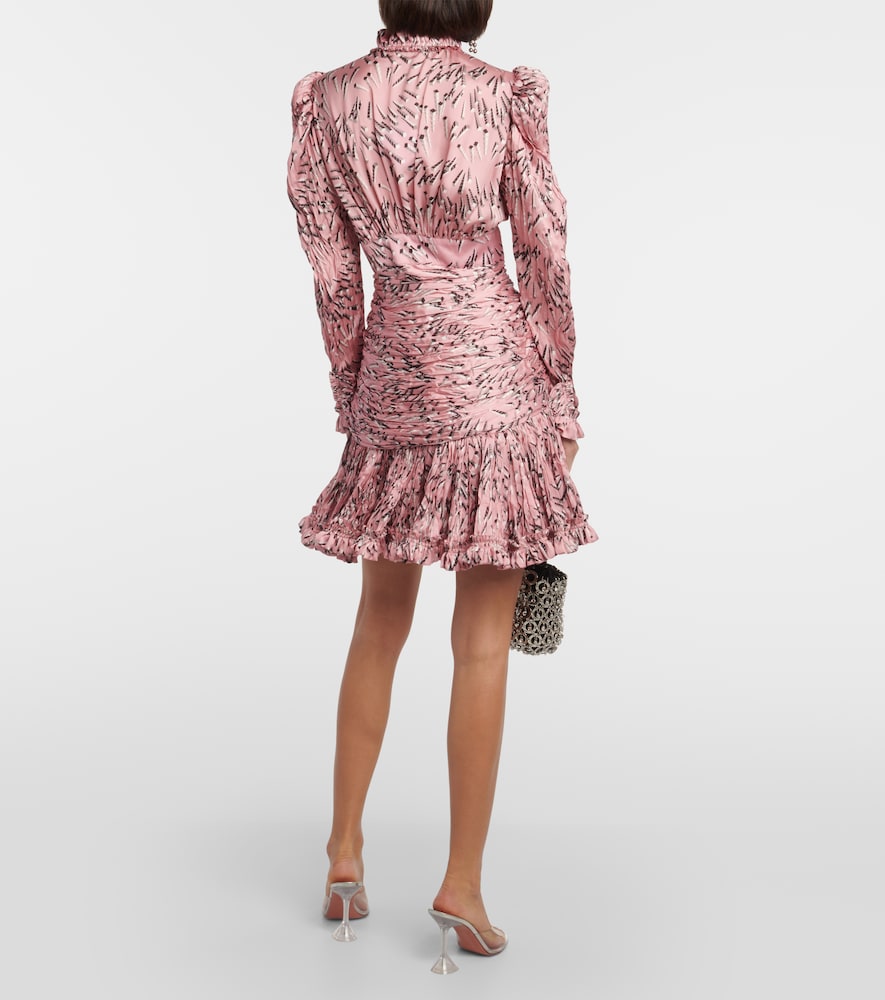 Printed ruched minidress