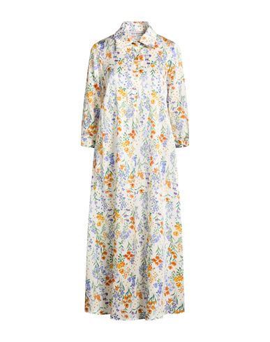 Woman Midi dress White Size 10 Silk, Elastane