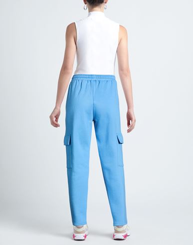 Woman Pants Light blue Size L Cotton
