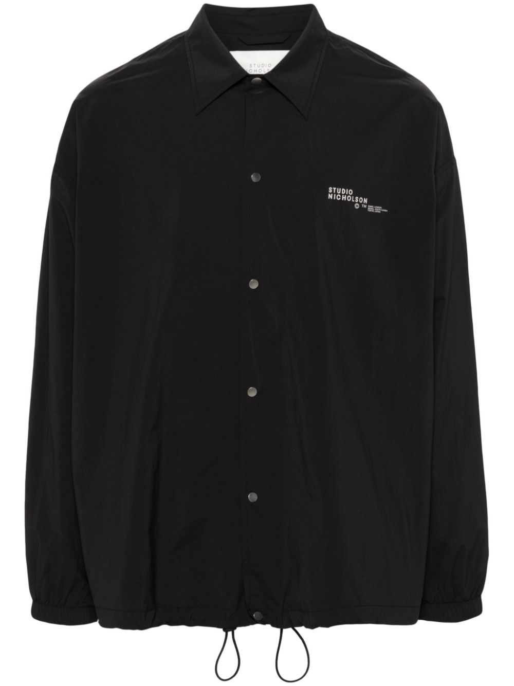 Logo-print press-stud jacket - Black