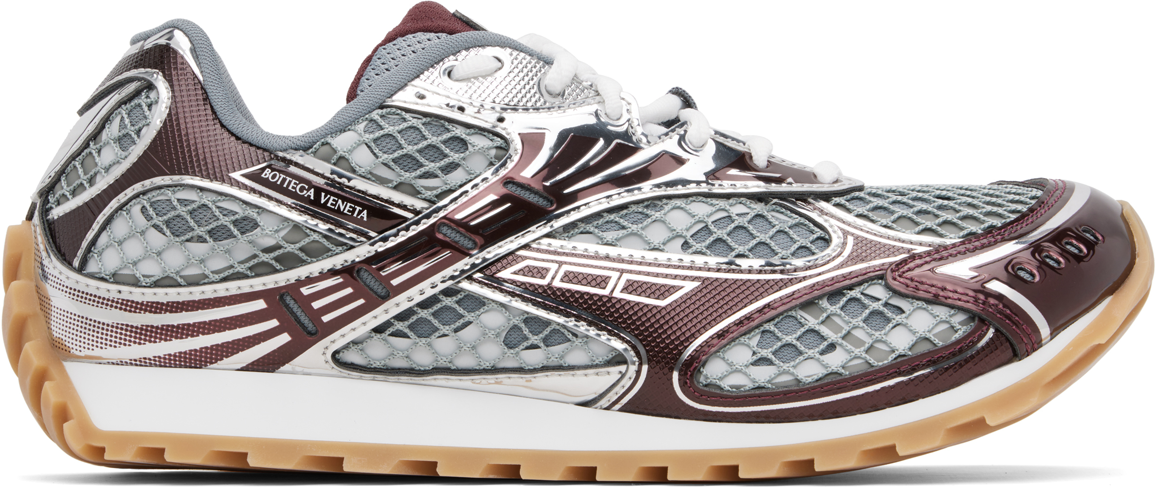Burgundy & Silver Orbit Sneakers