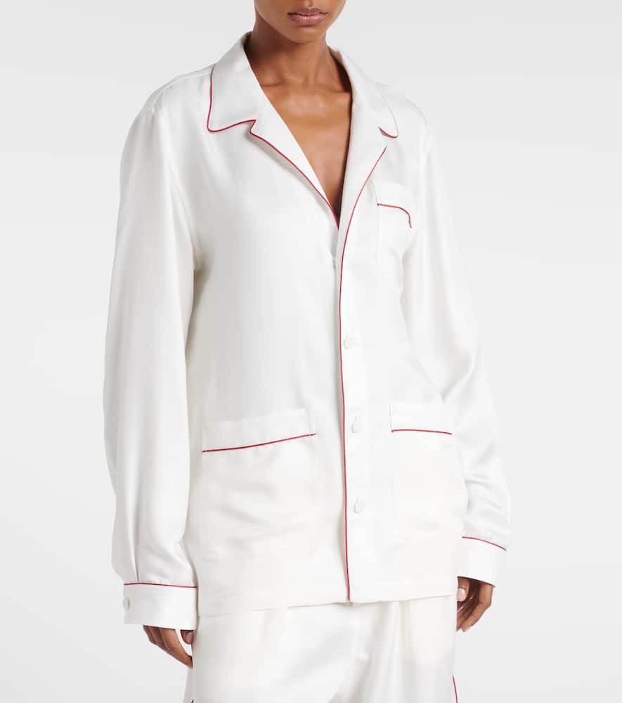 Silk twill pajama shirt