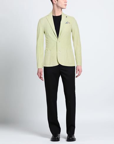 Man Blazer Light green Size 40 Cotton, Polyester, Elastane