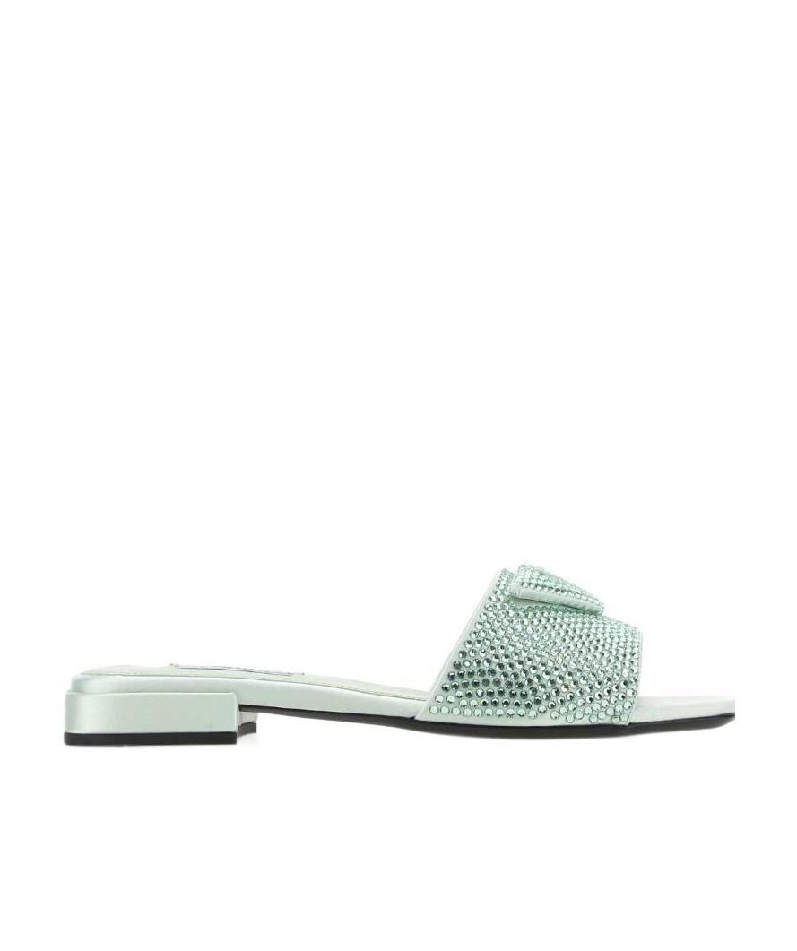 Crystal-embellished open-toe mules