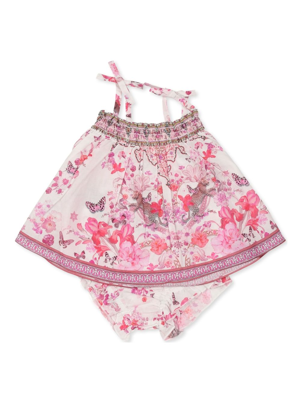 Printed top bloomer set - White