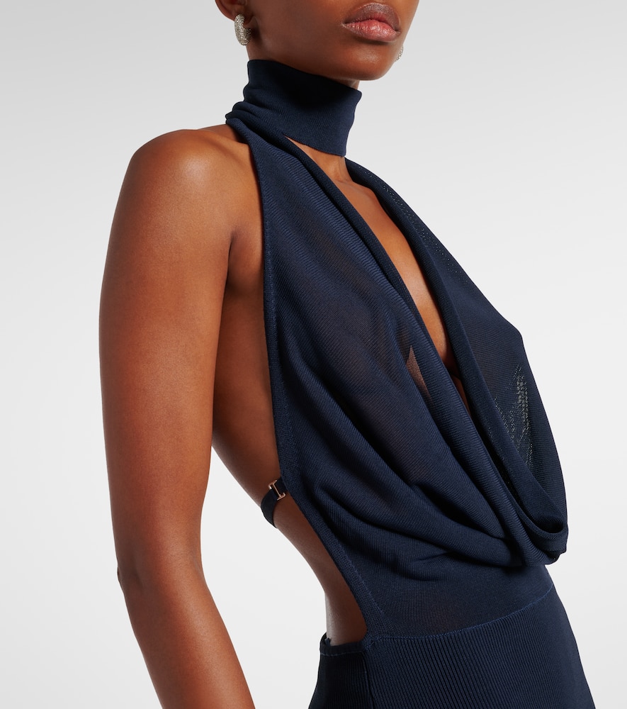 Draped halterneck gown