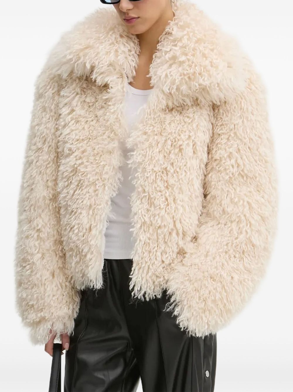 Teddy high-neck jacket - Neutrals