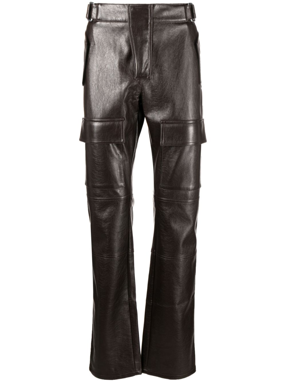 Straight-leg biker trousers - Brown