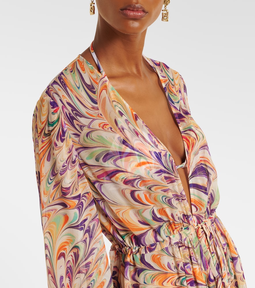 Chloe printed georgette kaftan
