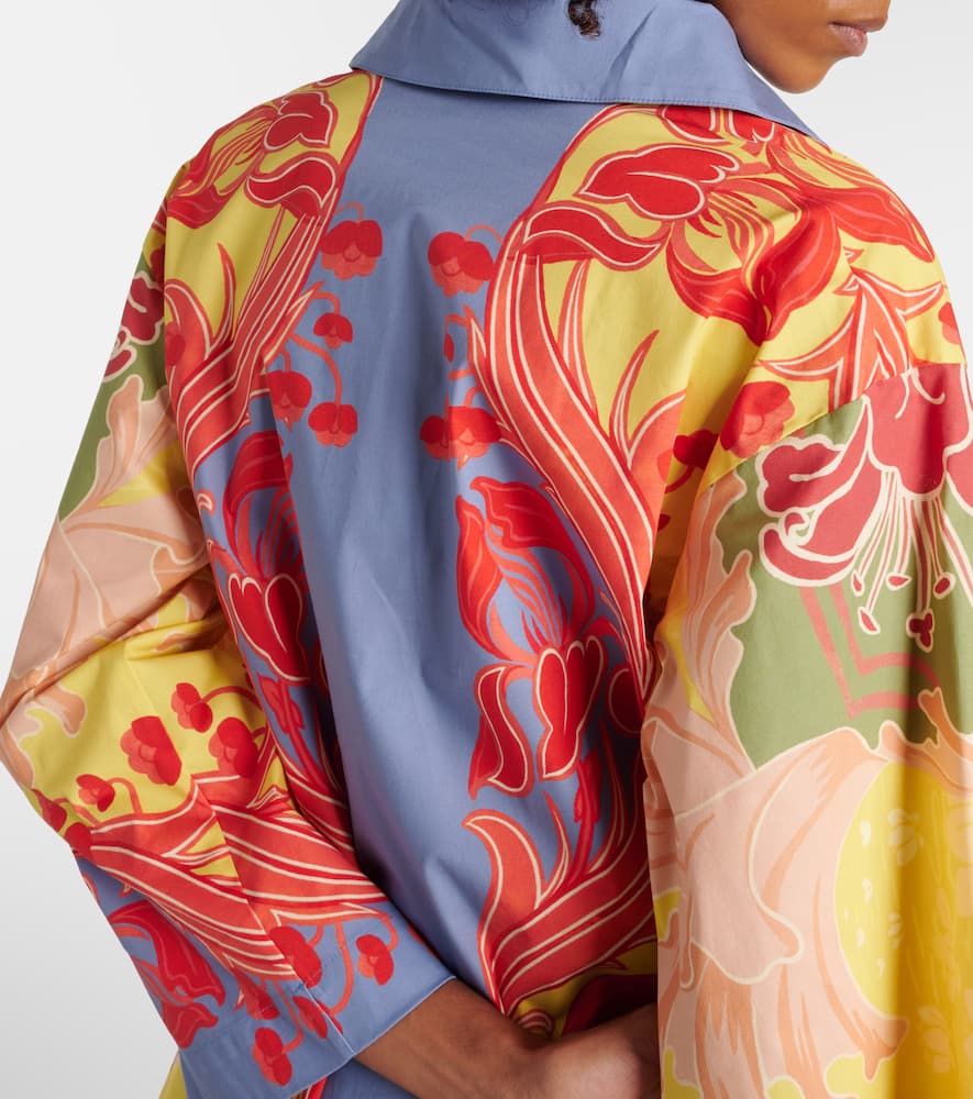 Printed cotton-blend shirt